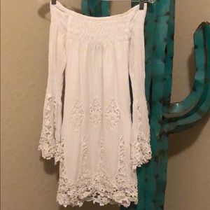 White Union of Angels Bell Sleeved Dress - XS